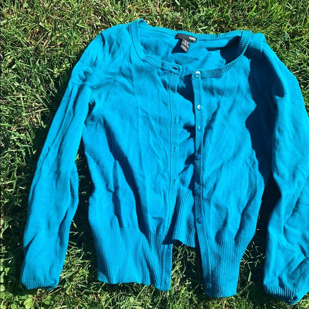H&M teal blue cardigan